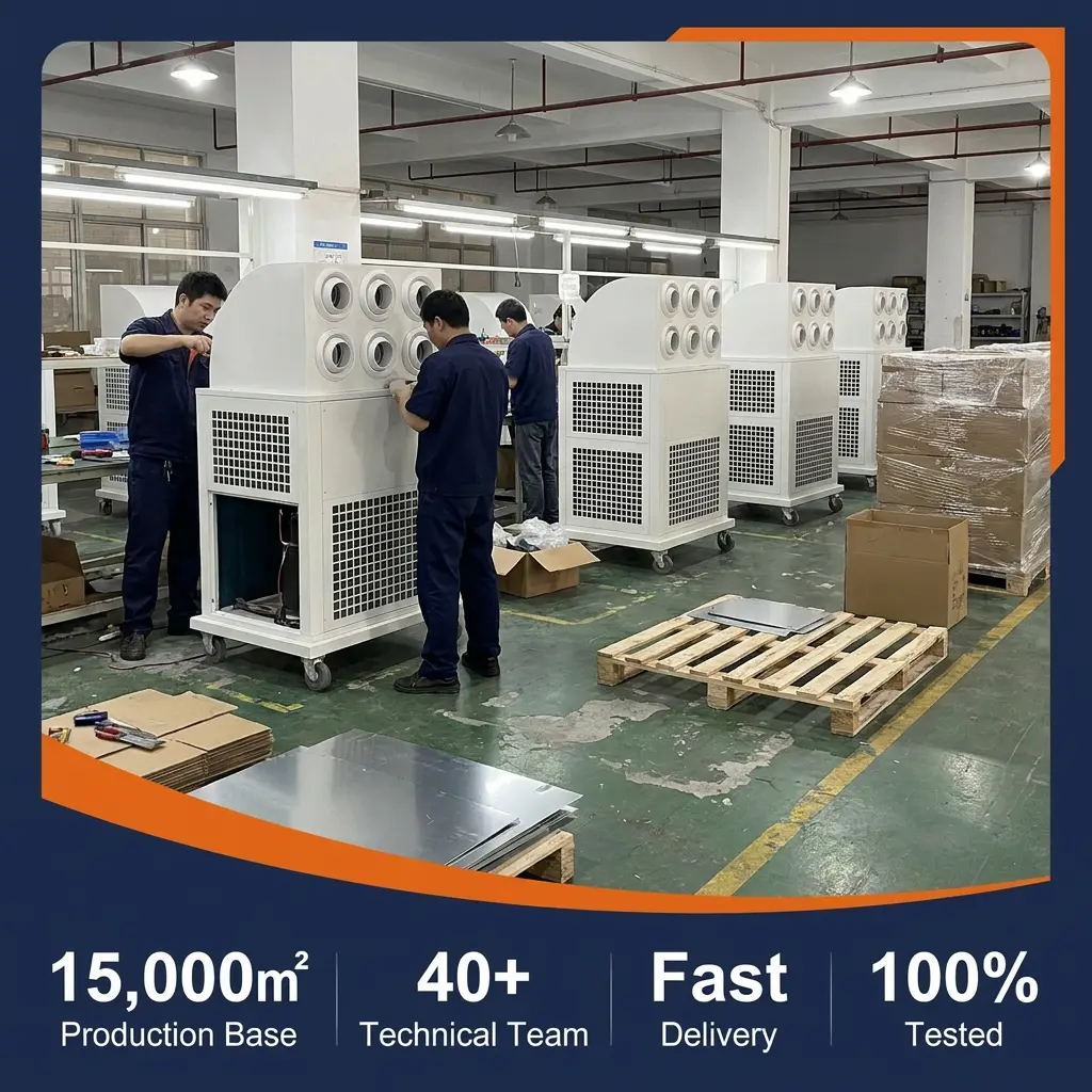 Toptan Özel 380V Taşınabilir Şantiye Atölyesi Deposu için Hepsi Bir Arada Mobil Endüstriyel Klima